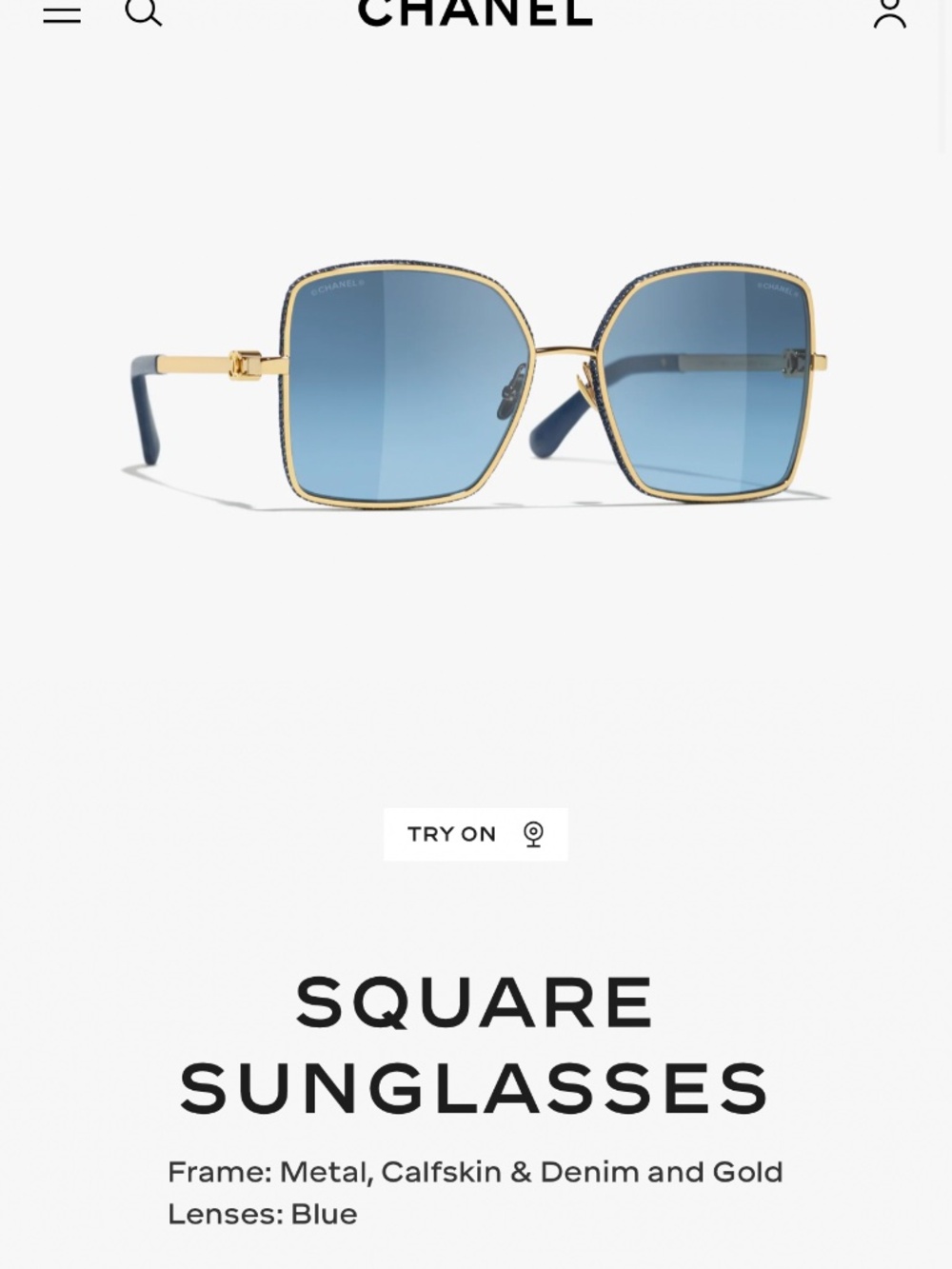 Chanel square sunglasses authentic brand new
